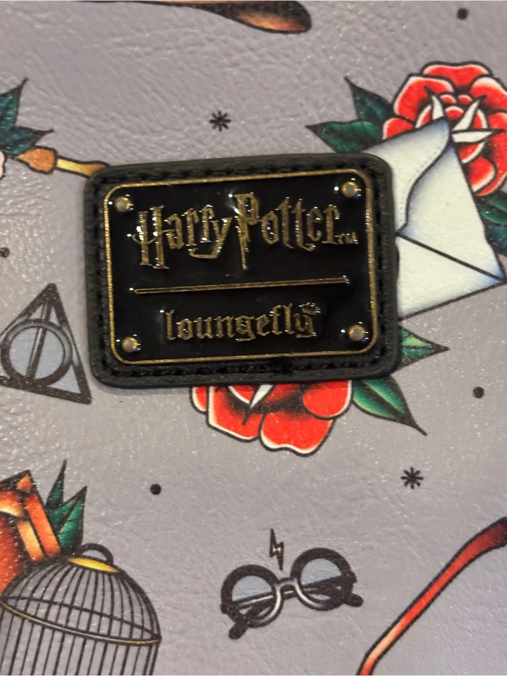 Loungefly Harry Potter Mini Backpack Gray Hogwarts Print
